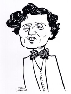 Alban Berg, karikatur - østrigsk komponist, 9. februar 1885 - 24. december 1935