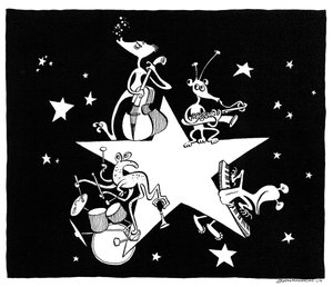 Alien All Stars-karikatur af John Minnion af John Minnion