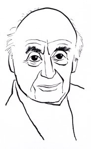 Berthold Goldschmidt, karikatur af John Minnion