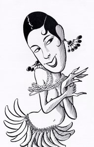 Josephine Baker, karikatur af John Minnion