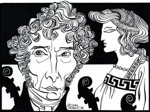Luigi Cherubini med Médée (karakter fra opera comique af samme navn) af John Minnion