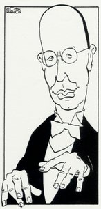 Prokofiev med hænderne over klaviaturet af John Minnion af John Minnion