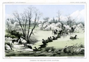 Krydser Hellgate-floden, 6. januar 1854 1856. af John Mix Stanley