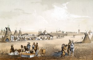 Fort Union, og distribution af varer til Assiniboine, pub. 1860