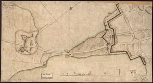 (Plan over "Neck" og befæstninger) Leveret til H.E. Gl. Gage, 30. juni. 1775.-J.M. LOC gm71000918
