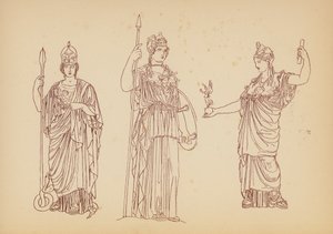 Antikt græsk kvindedragt (litho)