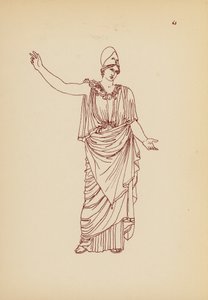 Antikt græsk kvindedragt (litho)