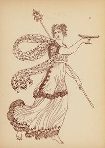 Antikt græsk kvindedragt (litho)