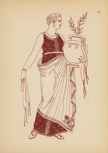 Antik græsk kvindedragt (litografi) af John Moyr Smith