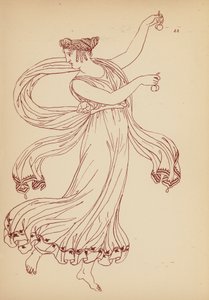 Antik græsk kvindedragt (litografi) af John Moyr Smith