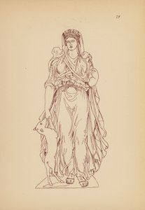 Antik græsk kvindedragt (litografi) af John Moyr Smith