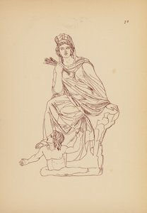 Antik græsk kvindedragt (litografi) af John Moyr Smith