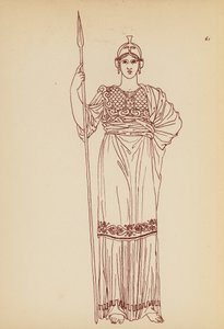 Antik græsk kvindedragt (litografi) af John Moyr Smith