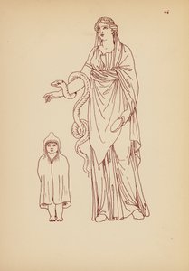 Antik græsk kvindedragt (litografi) af John Moyr Smith