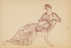 Antik græsk kvindedragt (litografi) af John Moyr Smith