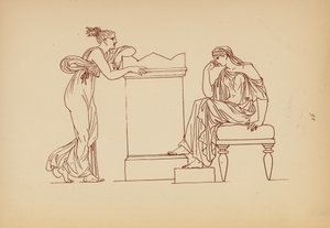 Antik græsk kvindedragt (litografi) af John Moyr Smith