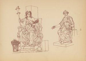 Antik græsk kvindedragt (litografi) af John Moyr Smith