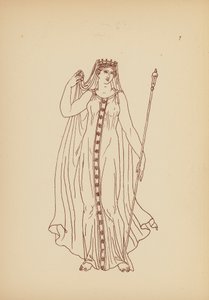 Antik græsk kvindedragt (litografi) af John Moyr Smith