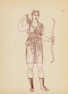 Antik græsk kvindedragt (litografi) af John Moyr Smith