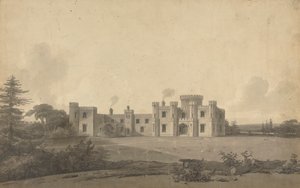 Design til Knepp Castle, Sussex: Perspective af John Nash