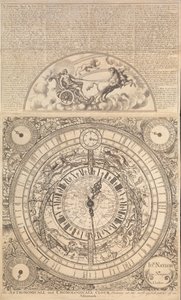 Et astronomisk og kronologisk ur, der viser alle de mest nyttige dele af en almanak (kobberstik) af John Naylor