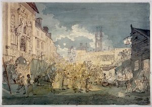 Bartholomew Fair, West Smithfield, City of London, 1813. af John Nixon