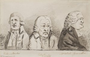 Batson, a Banker, Tulley, Banker, Mr Wood, Councillor, 69 Lombard Street, Cornhill, 1790 (pen, pensel og blæk på papir)
