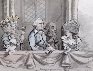 Karikatur af publikum ved Commemoration of Handel i Westminster Abbey, 1787 (blæk og akvarel)