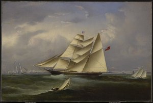 The Ocean Bride Leaving Halifax Harbour, 1854 af John OBrien