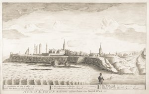 St Andrews Delineated - En udsigt over byen St Andrews taget fra det nordvestlige (pen & vask på papir)