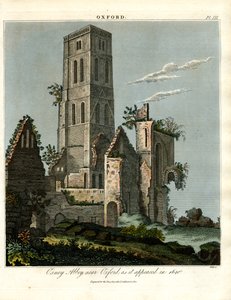 Osney Abbey nær Oxford, som det så ud i 1650 af John Pass