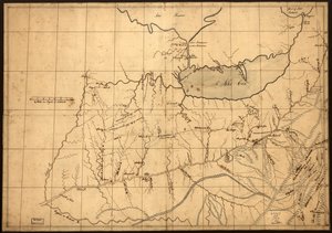 (En handelsmands kort over Ohio-landet før 1753. LOC gm71002324 af John Patten