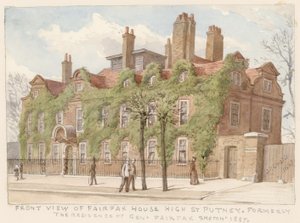 Forfra af Fairfax House, Putney, London, residensen for General Fairfax, 1887