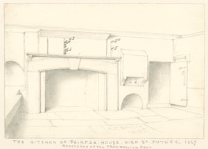 Køkkenet i Fairfax House, High Street, Putney, 1887; residens for den Cromwellske Gent af John Phillipp Emslie