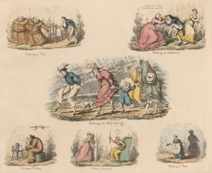 Sæt med fire: meget vrøvl om ingenting eller illustrationer af ordsprog
