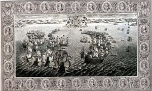 Armada (gravering fra et gobelin) af John Pine