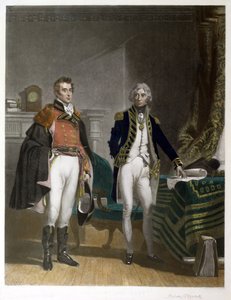 Et møde mellem generalmajor Sir Arthur Wellesley og viceadmiral Horatio Nelson, september 1805, indgraveret af Samuel William Reynolds (1794-1872), pub. af A.J. Isaacs af John Prescott (after) Knight