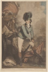 Oberstløjtnant Tarleton, udgivet 1782. af John Raphael Smith