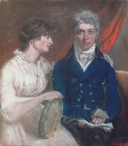 Portræt af Benjamin Thompson og hans kone af John Raphael Smith