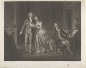 Portræt af Louise, prinsesse af Orange-Nassau, William I Frederik, konge af Holland, og Frederik, prins af Orange-Nassau