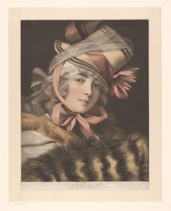 Portræt af en skuespillerinde, muligvis Louise-Rosalie Lefebvre Felicia (titel på objekt) Seks portrætter af skuespillerinder (serietitel) af John Raphael Smith
