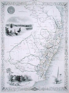 New South Wales, fra en serie af verdenskort udgivet af John Tallis & Co., London og New York