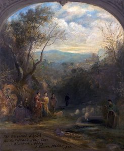 Den originale skitse til den store trappe i Newstead Abbey, Nottinghamshire, 1832 af John Rawson Walker