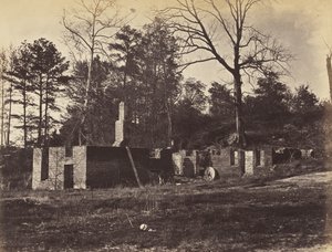 Ruiner på Gaines Mill, Virginia., april 1865 (albumintryk monteret på vævet papir)
