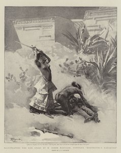Illustrerer den nye historie af H Rider Haggard, med titlen Montezumas datter