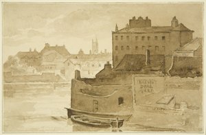 Flydende havn, ved Counterslip (tegning, akvarel) af John Reverend Eden