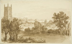 Portbury Church og Posset Point af John Reverend Eden
