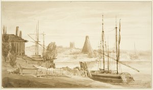 Udsigt fra East End of Mardyke mod Limekiln Glasshouse af John Reverend Eden