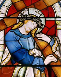 Dolgellau, St Mary, Clayton & Bell, John Richard Clayton (1827-1913), Kristus bærer korset, 1864 af John Richard Clayton