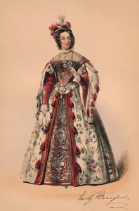 Emily hertuginde af Beaufort i kostume til dronning Victorias Bal Costumé, 12. maj 1842, 1843.